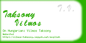 taksony vilmos business card